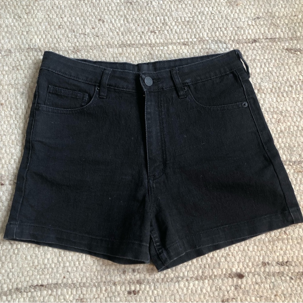 Courtshop Black Denim High Waisted Shorts
